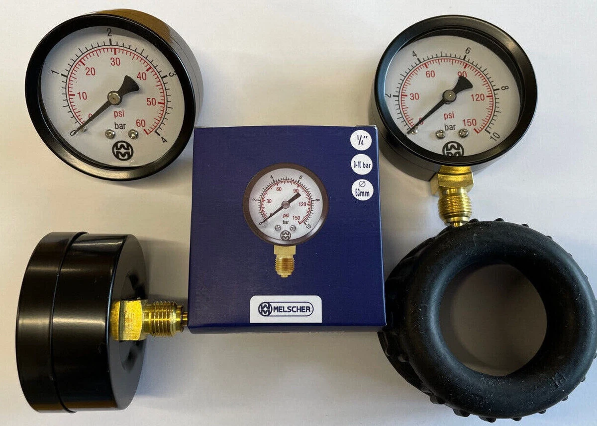 MEGA Druckmanometer 0-6 Bar – Für Heizung, 50 Mm Durchmesser, 1/4 Zoll Anschluss, Rückwärts Axial