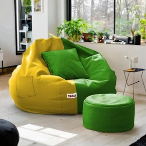 Sitzsack Stuhl Sofabezug mit Fußstützenbezug Kunstleder ohne Bohnen XXXL - Bild 1 von 4