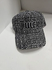 *Neu mit Etikett* Juicy Couture schwarz & weiß Hahnentritt Baseballkappe Einheitsgröße - Bild 1 von 4
