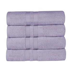 4 Piece Cotton Bath Towel Set Soft Absorbent Solid Assorted Bathroom Towels - Picture 1 of 40