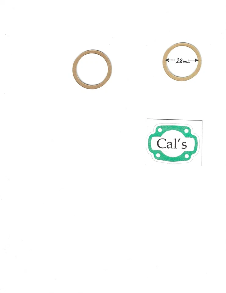 OSSA Circle GASKETS 1950-?,  28mm,   Set of 2.  (Ossa-21). - Image 1 of 1