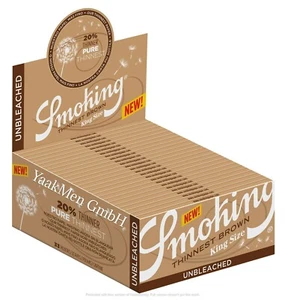 3 cajas Smoking THINNEST BROWN papeles King Size sin blanquear 150 x 33 hojas - Imagen 1 de 3