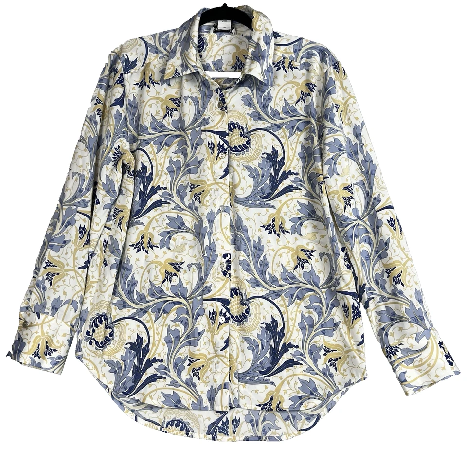 Blusa para mujer Rachel Zoe Tops estampado floral manga larga abotonada mediana satinada Foto 1 de 4