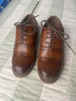 Zapatos de vestir Stacy Adams para niños marrón coñac suave Oxford talla 9 M usados una vez Foto 1 de 4