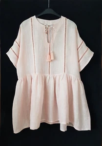 ESPRIT Tunikakleid Strandkleid DE M 40 42 rosa Leinen/Viskose Kaftan NEU NEW TOP - Bild 1 von 19