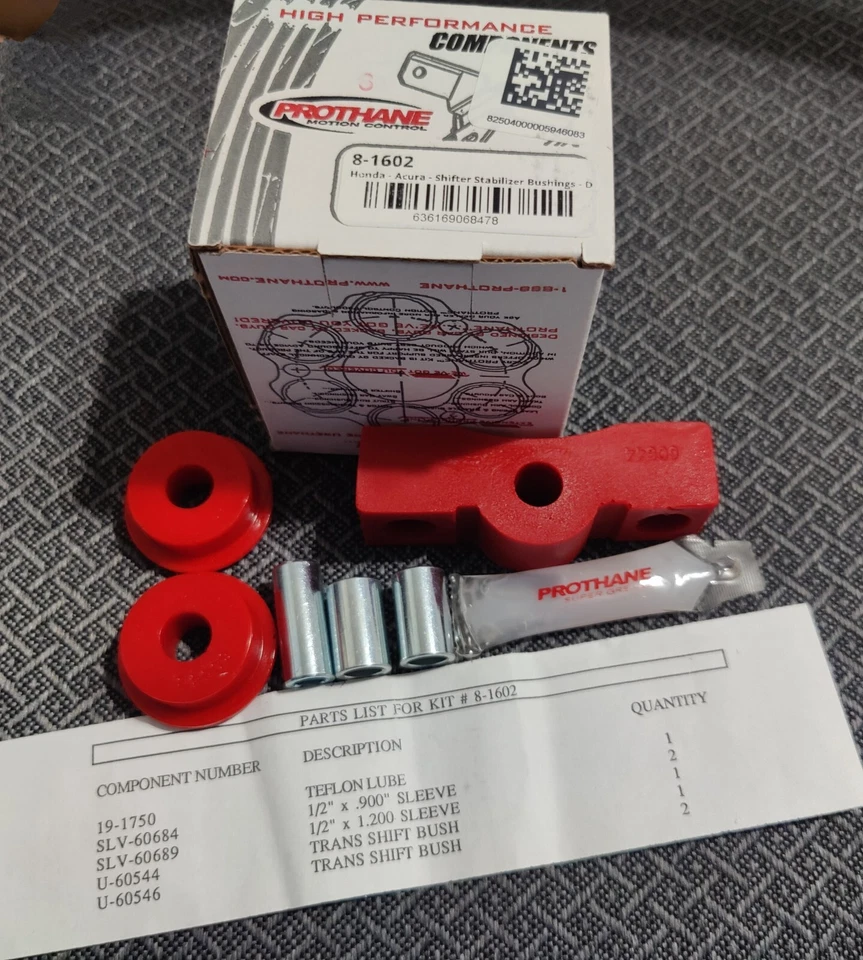 8-1602 Prothane 变速器衬套适用于 1988 - 2000 年本田 Civic D15 D15B D16  — 第 1/1 张图片