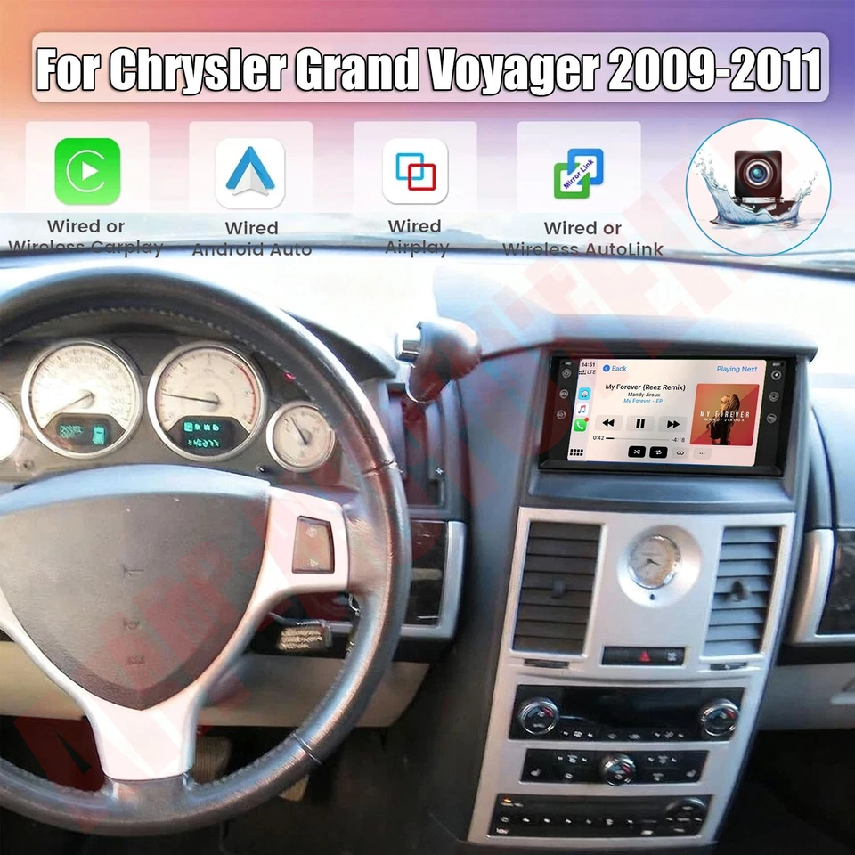 Rádio estéreo GPS carro 64G para 2009-2011 Chrysler Grand Voyager Android 14 Carplay - Imagem 1 de 4