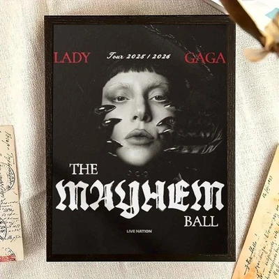 Lady Gaga Tour 2025-2026 The Mayhem Ball Tour Poster