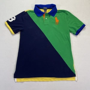 Polo Ralph Lauren Hemd Jugend XL 18-20 Big Pony Rugby Nummer 3 Preppy Colorblock - Bild 1 von 16