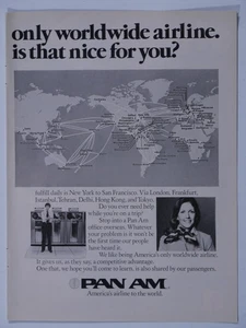 1976 Pan AM Vintage Original Print Ad 8.5 x 11" - Picture 1 of 3