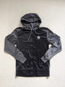 Adidas Originals Herren Schwarz Grau Hoodie Trainingsanzug M Trefoil Logo Reißverschluss Jacke - Bild 1 von 7