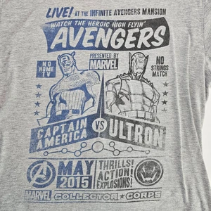 Marvel Collector Corps 2015 Avengers Cap America vs Ultron T-Shirt L Gray - Picture 1 of 9