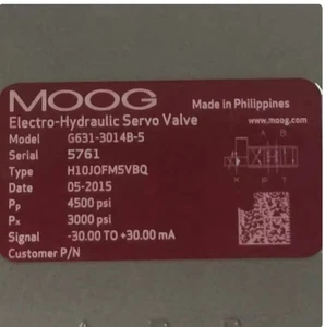 G631-3014B-5 One New MOOG G631-3014B-5 Servo Valve - Picture 1 of 1