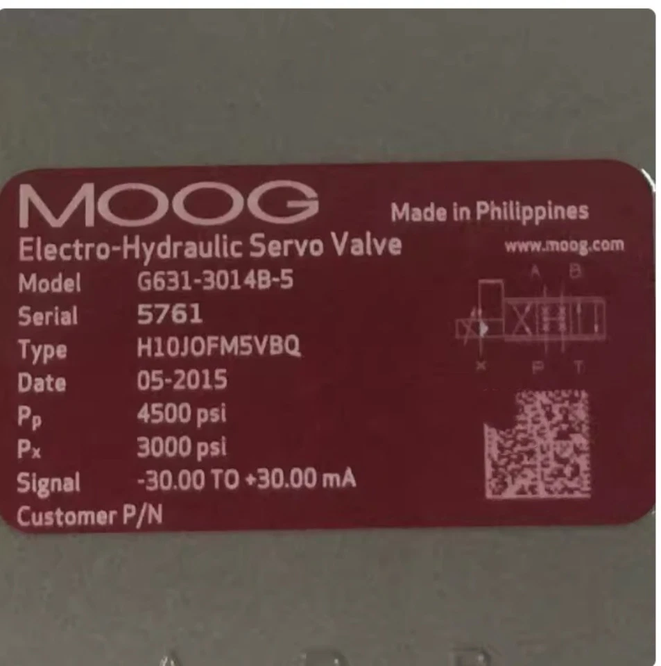 G631-3014B-5 One New MOOG G631-3014B-5 Servo Valve - Image 1 of 1