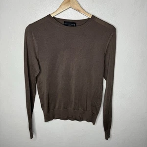 August Silk Knits Brown Long Sleeve Lightweight Sweater Womens Medium Crewneck - Picture 1 of 9