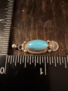 Colgante Navajo Turquesa Azul Plata de Ley FIRMADO Roie Jacque - Imagen 1 de 5