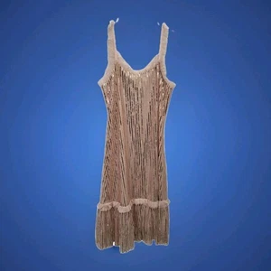 SEE THE SHADES Midikleid Rüschenbesatz Pailletten M U-Ausschnitt ärmellos - Bild 1 von 8