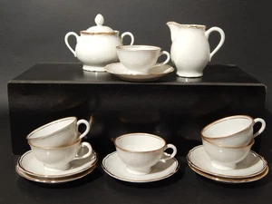 ANTICO ANNI'30 SERVIZIO CAFFÈ RICHARD GINORI PREZIOSA PORCELLANA BIANCA E ORO - Foto 1 di 22