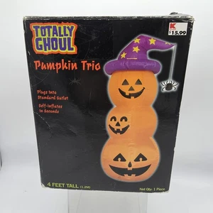 Totally Ghoul Pumpkin Trio Vintage aufblasbar 4 Fuß groß Kmart getestet funktioniert - Bild 1 von 5