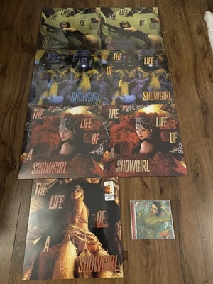 Taylor Swift The Life of A Showgirl Full Set of 7 Vinyl Variants -Sealed-free CD - Image 1 of 3