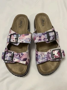 Jambu Designs JBU sandali con fibbia floreale viola taglia 8 - Foto 1 di 7