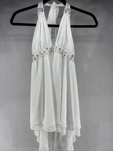 Y2K Victoria Secret Babydoll Top Halter Transparente Cuello en V Blusa Lencería L - Imagen 1 de 8