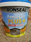 3 X Ronseal Fence Life Plus Garden Shed & Fence Paint 5 Litre. Slate. 