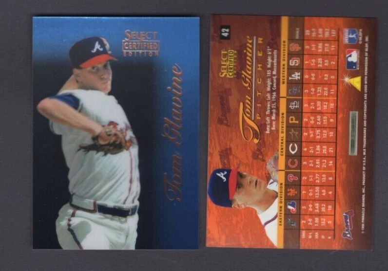 Pinnacle Select 1996 certificado azul paralelo #42 Tom Glavine Braves como nuevo SP/180 Foto 1 de 1