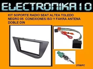 Kit Halterung Autoradio Altea Toledo 05 Doppel DIN Faszien Farbe schwarz + Links - Bild 1 von 1
