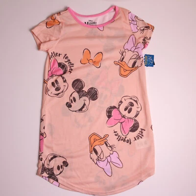 CAMISA DE DORMIR DISNEY MINNIE MOUSE NIÑAS NARANJA POLIÉSTER RESISTENTE AL FUEGO NUEVA CON ETIQUETAS 6/6X Foto 1 de 2