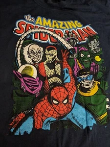 The Amazing Spider-Man & Villans TShirt XL Dark Blue Marvel Comics Marvel - Picture 1 of 14