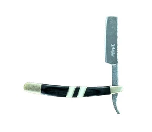 Elk Ridge Damascus Finish Blade Black Pakkawood Handle Folding Razor ER-955WBCB - Picture 1 of 4