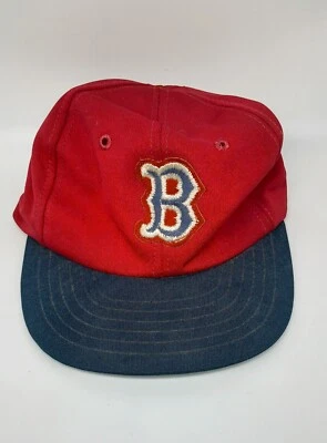 ORIGINAL 1950'S VINTAGE CHAPÉU BOSTON RED SOX MLB ETIQUETA DE BEISEBOL COMPRADA @ FENWAY PARK - Imagem 1 de 4