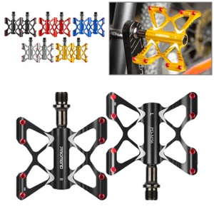PROMEND MTB ROAD Bike Ultralight Aluminum Pedal Bicycle Flat Pedal 3 Bearing - Picture 1 of 34