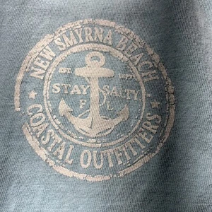 New Smyrna Beach T-shirt MED Stay Salty Blue Light Coastal Outfitters Comfort Co - Picture 1 of 9