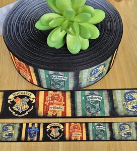 7/8, 1.5 & 3" (1 YD) Harry Potter Grosgrain Ribbon Wizard Slytherin Ravenclaw - Picture 1 of 1