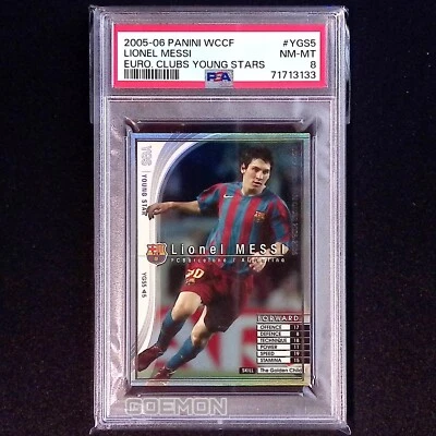 PSA 8 Lionel Messi 2005-06 Panini WCCF FC Barcelona #YGS5 YOUNG STAR RC ROOKIE Foto 1 de 2