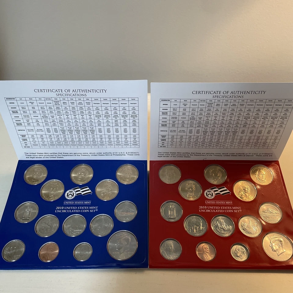 2010 (X2 Set) P & D US Mint Uncirculated UNC Clad Complete 28 Coin Set #45964Y - Image 1 of 3