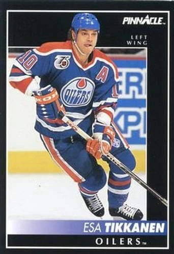 #336 Esa Tikkanen - Edmonton Oilers - 1992-93 Pinnacle Canadian Hockey - Image 1 of 1