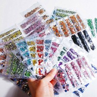 1000Pcs Nail Art Rhinestones Glitter Diamonds Crystal Gems 3D Tips Decorations
