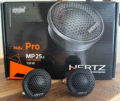 HERTZ MP 25.3 Mille Pro 1-3/16" Tetolon Fiber Dome Tweeters w/ Neodymium Magnets - Image 1 of 4