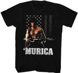 Rambo First Blood Sylvester Stallone Murica Men's T Shirt 80's Movie Merch - Picture 1 of 3