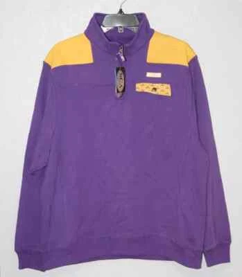 NEW LSU Tigers Sweater Men XL 1/4 Zip Mock Neck Pullover Sweatshirt Shep - Image 1 of 4