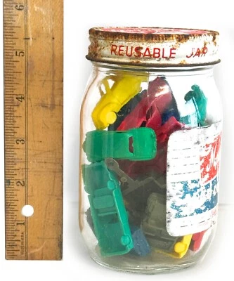 Vintage MPC Plastic Miniature Cars Toy Lot of 22 w/ Glass Jar (Circa 1950's) - Image 1 of 4