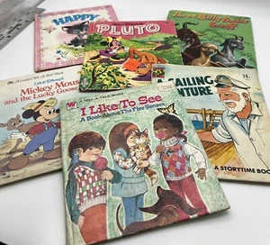 VINTAGE WHITMAN/MERRIGOLD  TELL-A-TALE BOOK LOT OF 6 Disney Three Billy Goats Et - Picture 1 of 7