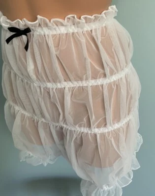 NEW SHeeR Chiffon Ruffled Panties 2X Hi Waist  Girly Romantic babydoll Bloomers - Image 1 of 4