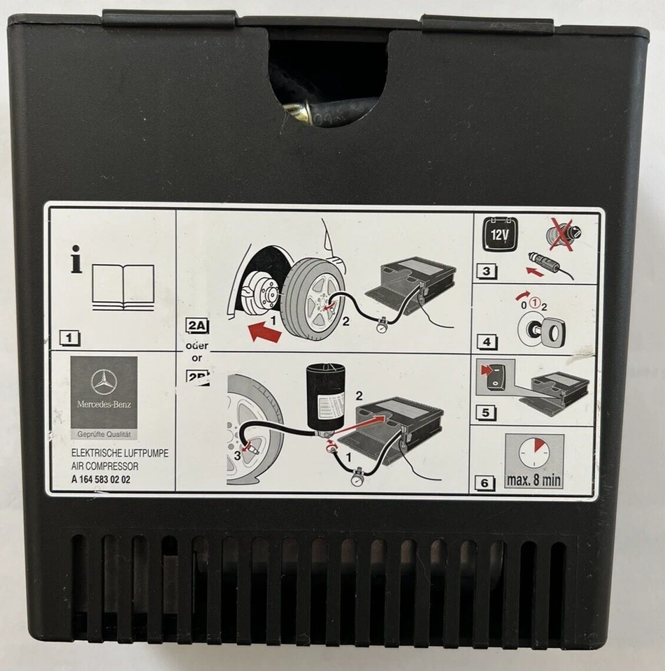 Bomba compresora de aire de neumáticos genuina Mercedes GL450 R350 W251 2006-2009 A1645830202 Foto 1 de 4