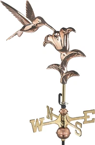 Good Directions Hummingbird Weathervane with Roof Mount, Pure Copper - Picture 1 of 12