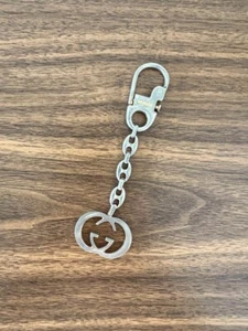 GUCCI IInterlocking Key Ring Bag Charm GG Logo Leather no box rare from JP Used - Picture 1 of 7
