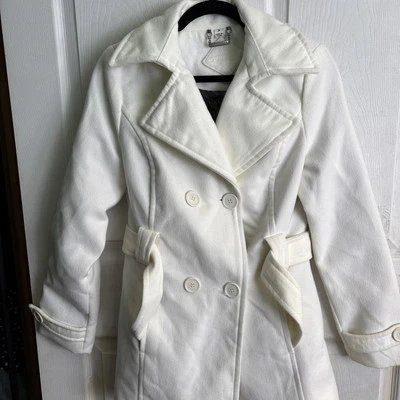 Chaqueta Chaquetón JOUJOU Color Marfil Doble Capa Tejida Cuello Botón Talla Pequeña Foto 1 de 4